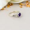 Amethyst Gemstone 925 Sterling Silver Round Handmade Jewelry Boho Ring For Women