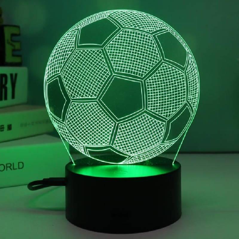 Night Led 3d Light Football Desk Lamp Illuminating Lights 7 Color Remote Gift