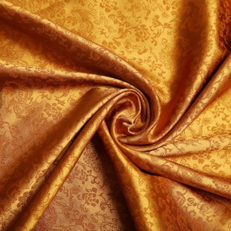 Vintage Dragon Jacquard Silk Brocade Fabric for Kung Fu Uniform Hanfu Tang Suit Traditional Chinese Clothing DIY Craft