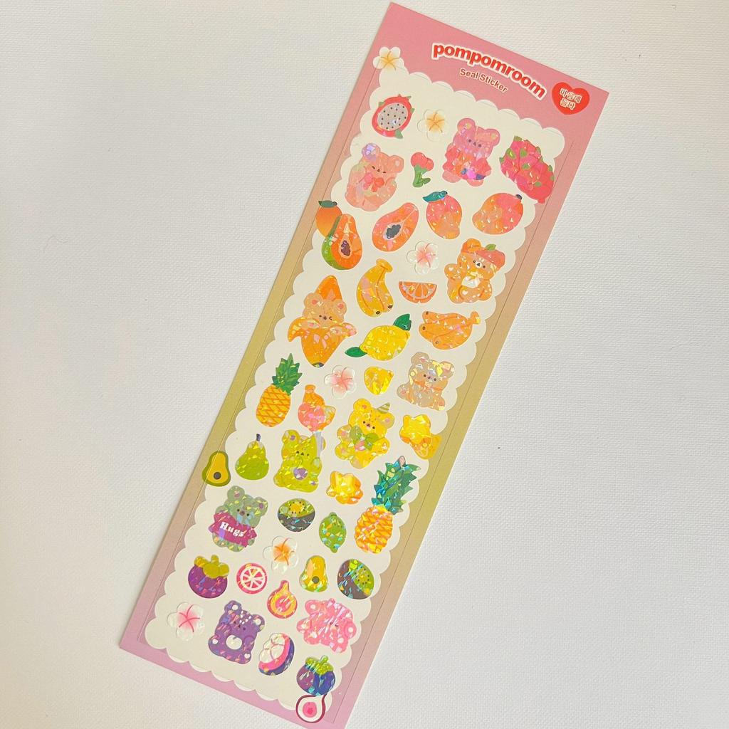 Korea Populární stejná kreslená laserová dekorativní nálepka DIY gooka materiál PET spodní bezešvé nálepka