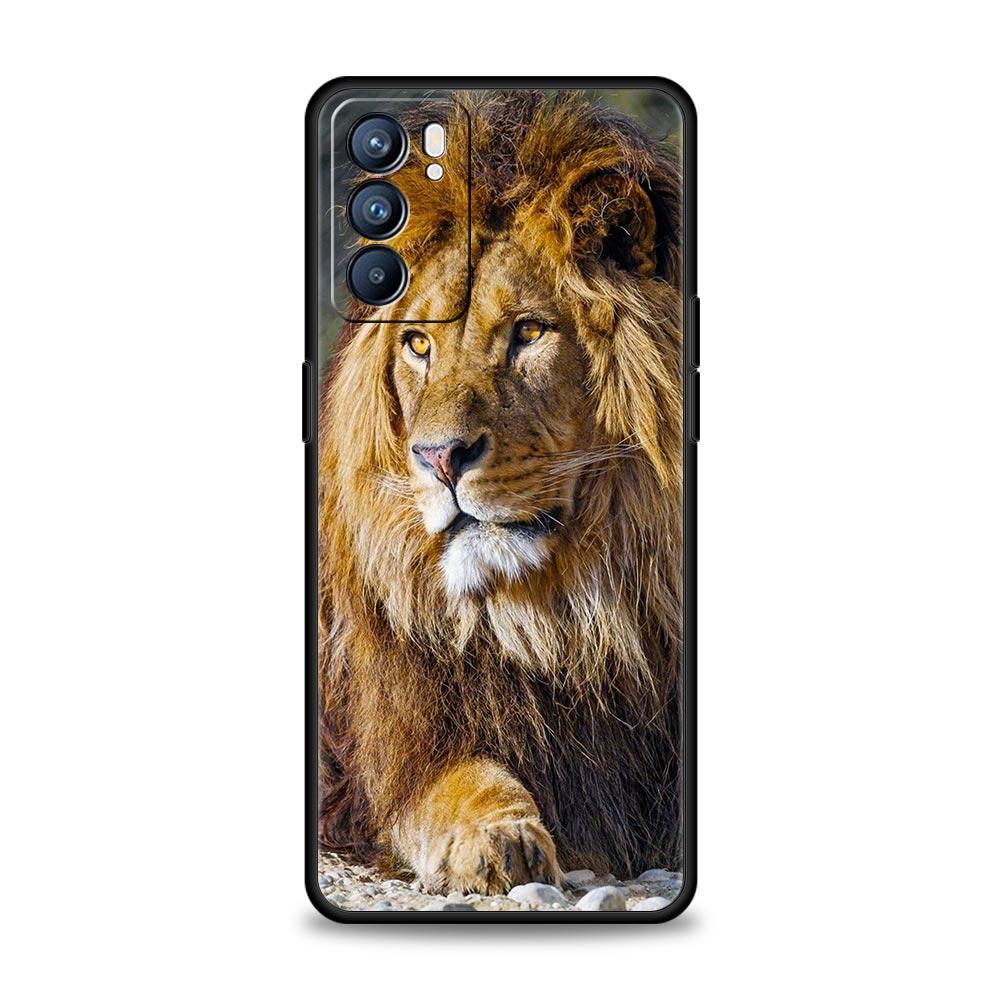 Tiger Lion Leopard Phone Case For Oppo A54 A53 A52 A9 2020 A15 A95 A16 A76 A74 A12 Find X5 Reno7 SE Reno6 Pro Plus 5G Soft Cover