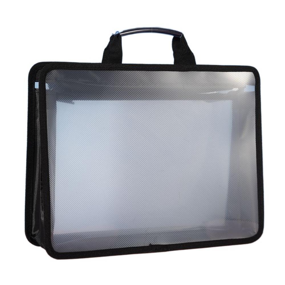 Waterproof Transparent A4 Handbag Zipper Bags File Storage Bag Students Portable Bag  Paperwork