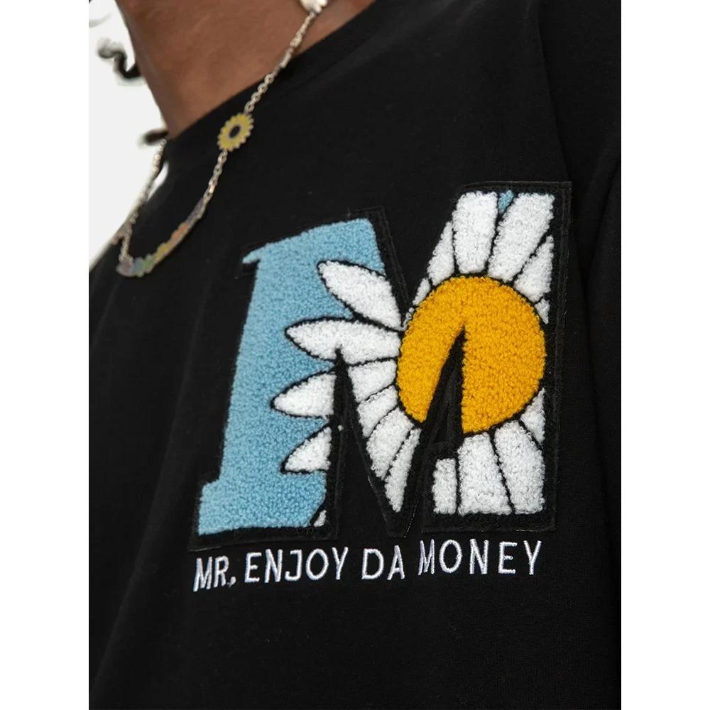 Little Daisy Graphic T-Shirt Men's Trendy Couple Cotton Print Trend Hip Hop Loose Short Sleeves Men Clothing Oversized T Shirt
