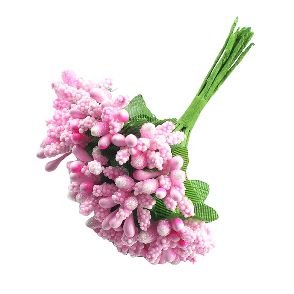 Tige de Fleur Artificielle en Tissu Élégant Artisanat Bouquet d'Étamines pour Mariage Fête et Décorations de Cheveux