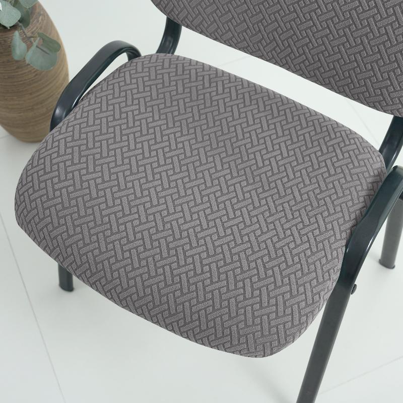 2Pcs/Set Jacquard Folding Dining Chair Cover Elastic Chairs Backrest Seat Covers Office Chair Slipcover For Banquet Wedding Home