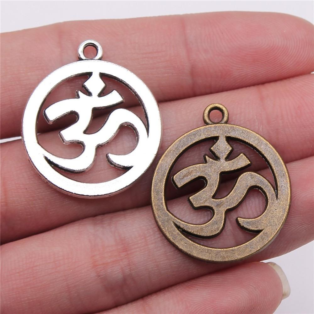 Om Lotus Charms Sports Pendants For Spiritual Yoga Themed Jewelry