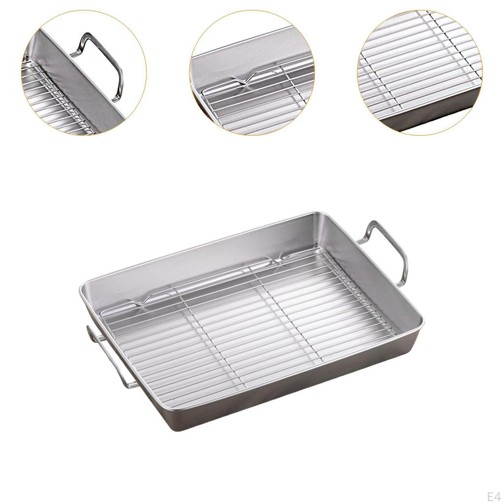 Roasting Pan Baking Tray Accessories Rectangular Turkey Kitchen Cookware for