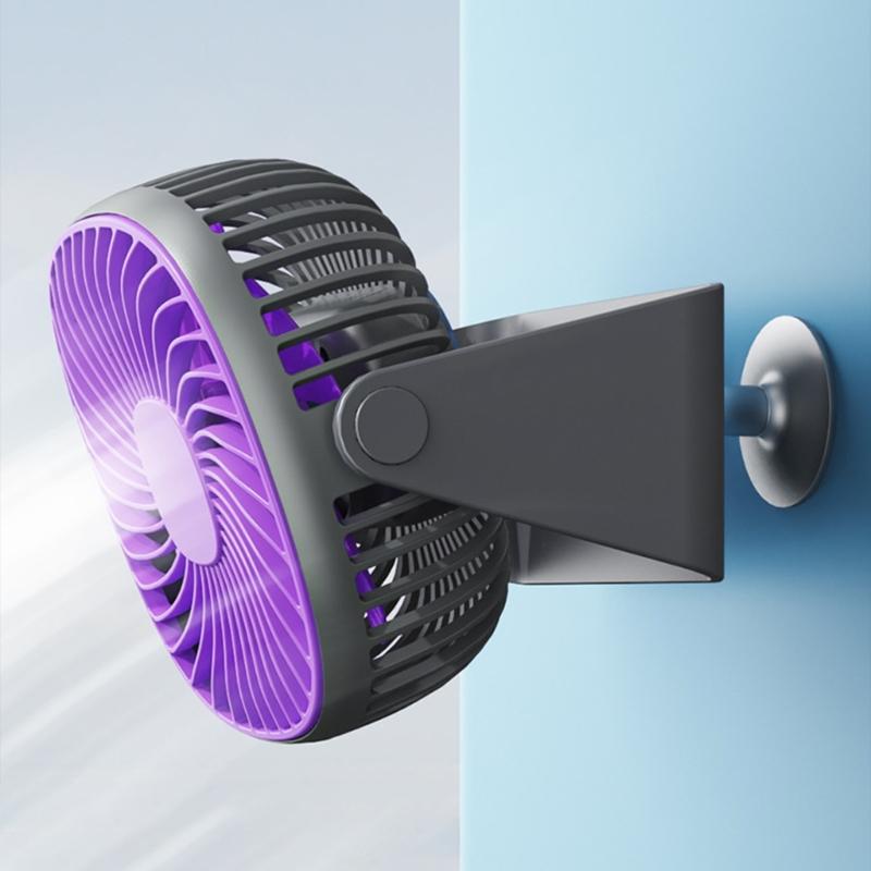 Portable Quiet Wall Mounted Fan Desktop Fan with Built In LED Night Light USB Powered for Home and Travel