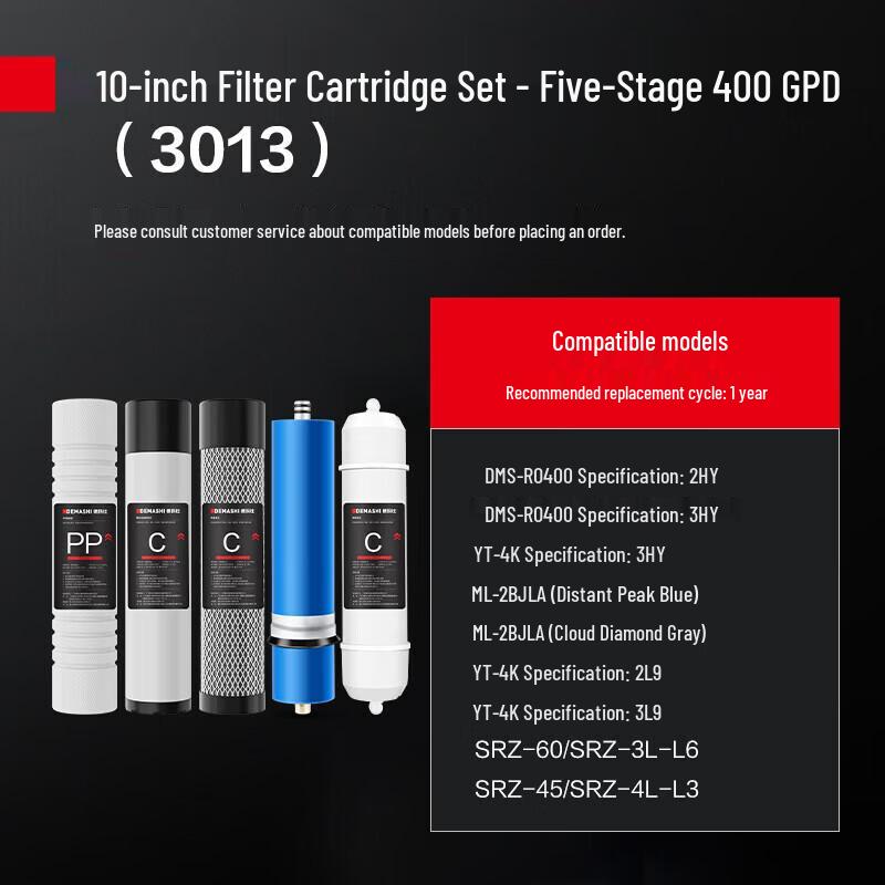 DEMASHI 5-Stage 400GPD Water Purifier Filter Cartridge Set