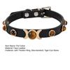 Pet Collar with Traction Ring Adjustable Anti-suffocation Bite-resistant Anti-break Tiger Eye Stone Dog Collar Daily Collocation