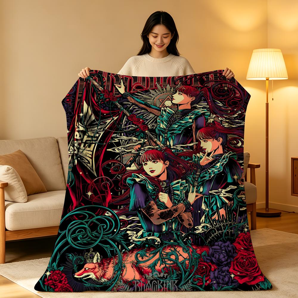 K-pop group B-Babymetal Throw High-Density Short Plush Blanket Soft Skin-Friendly for Sofa Nap Air-Conditioned Room