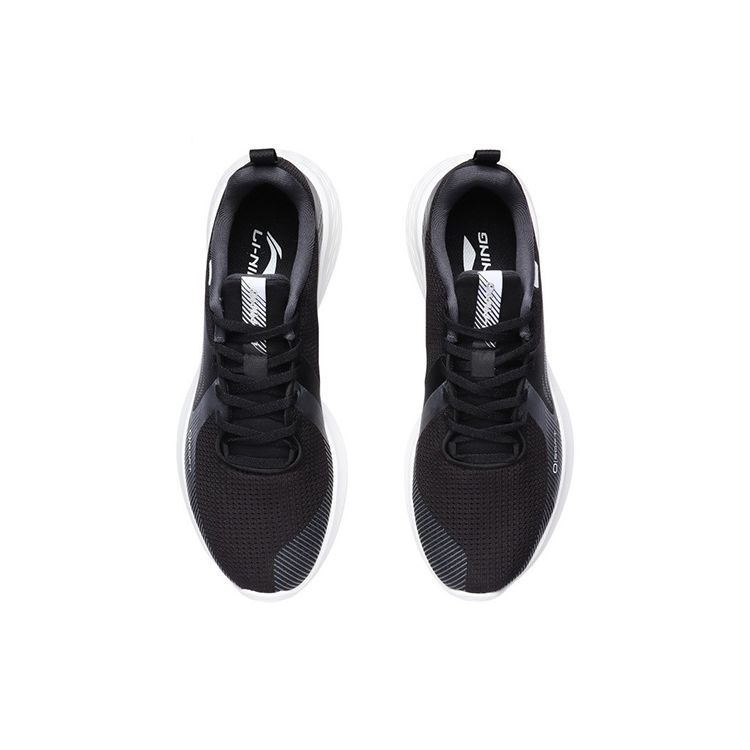 Li Ning Soft Element Shock Absorbing Non-Slip Wear-Resistant Breathable Lightweight Low-Top Running Shoes Unisex Sneaker Black Gray ARHR077-4