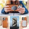 For iPhone 12 Pro Max Case Magnetic Kickstand PU Leather Coated PC+TPU Phone Cover