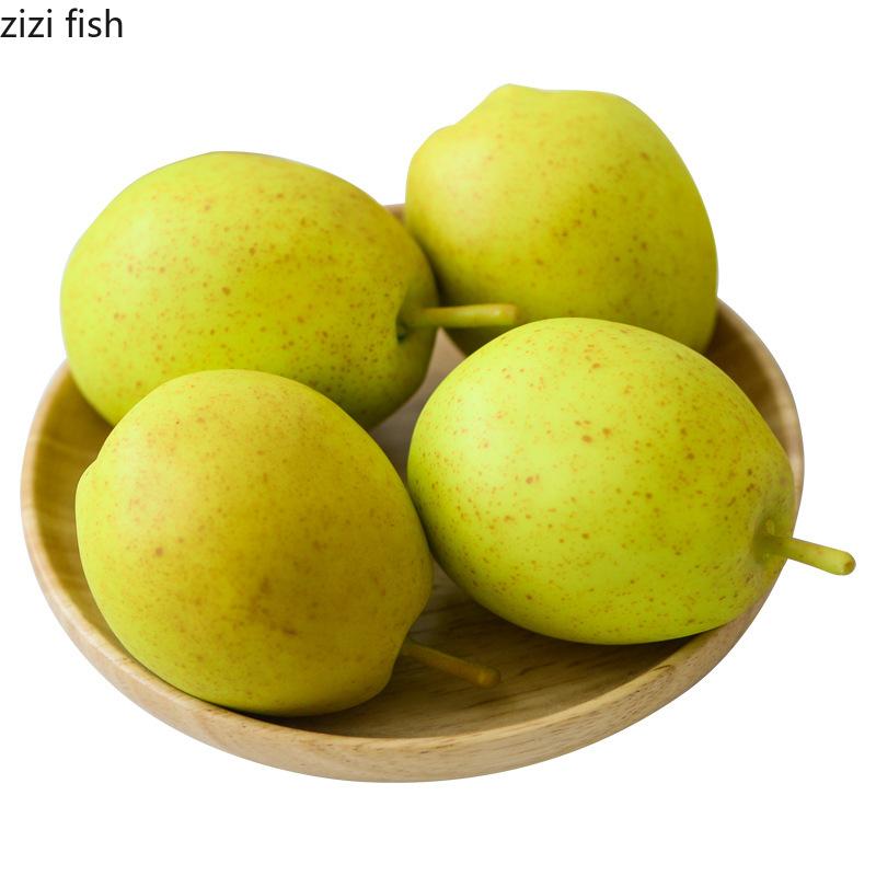Simulated Korla Fragrant Pear Simulated Fruit Model Sculpture Green Artificial Fruits Fake Fruit Ornaments Pear Model Decoration