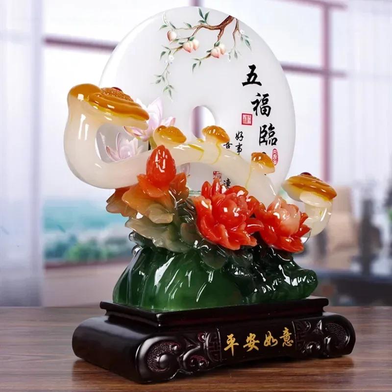 Safe Happy Resin Ornaments Crafts Living Room Wine Cabinet Decorations Office Decor Housewarming Gifts Accessories