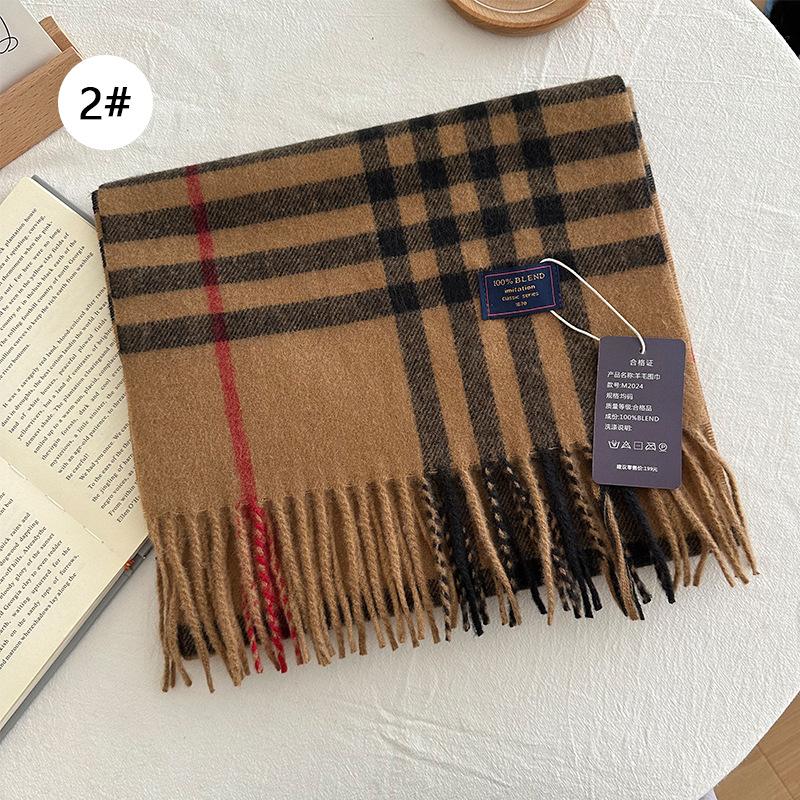 Autumn and Winter Color Blocked Plaid Scarf Winter Warm Scarf Warm and Versatile Plaid Scarf