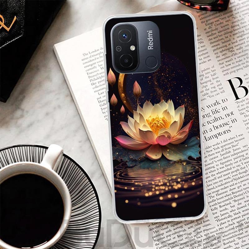 Buddhist Fire Lotus Cover For Xiaomi Redmi 13 13C 14C 12 12C 10 10C 9 9C 9T 9A Phone Case 10A 8A 8 7A 7 6A 6 K80 K70 K60 K20 K40
