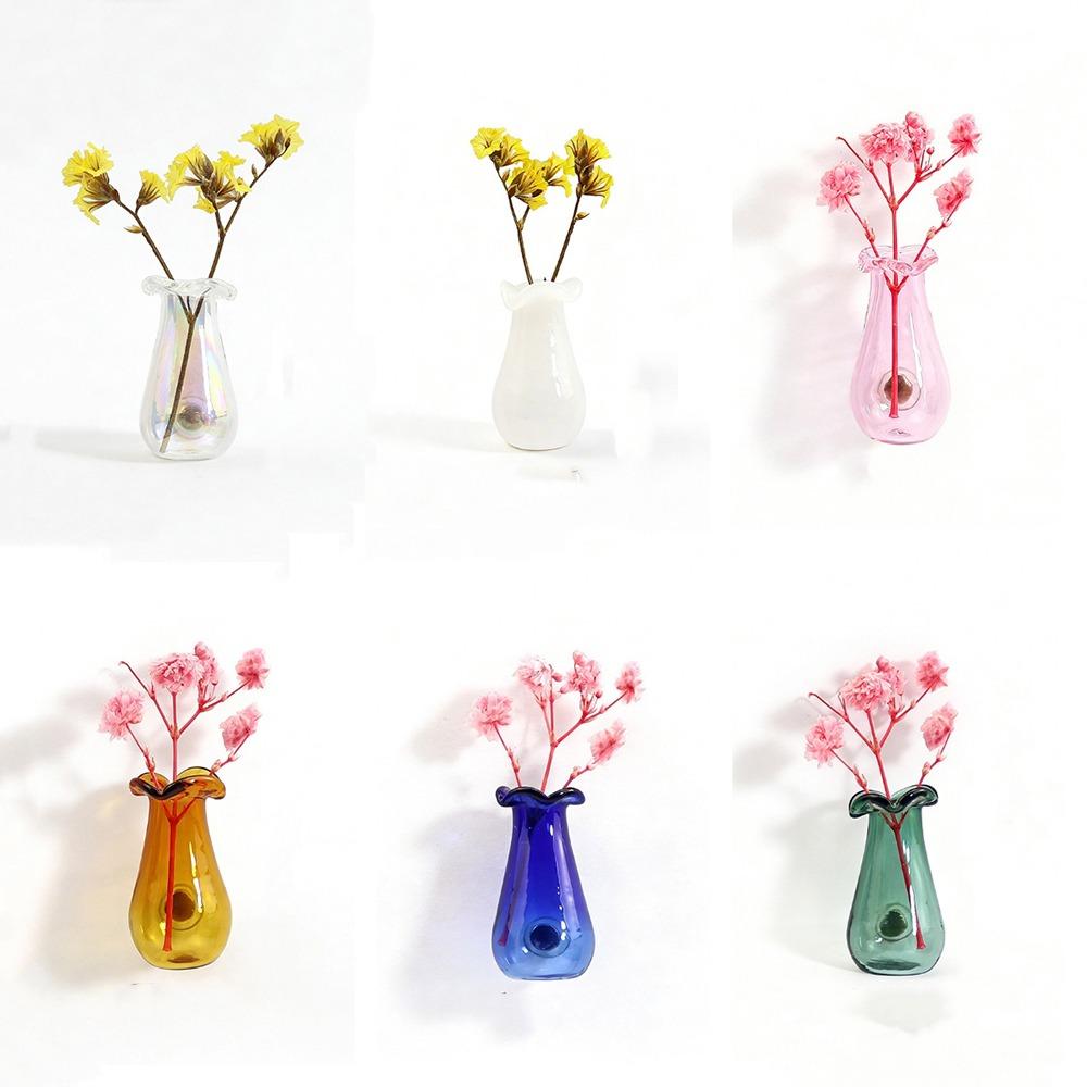 6Pcs DIY 3D Mini Vase Magnets Modern Plant Propagation Station Hydroponic Plant Vase Kitchen Decor 6Pcs