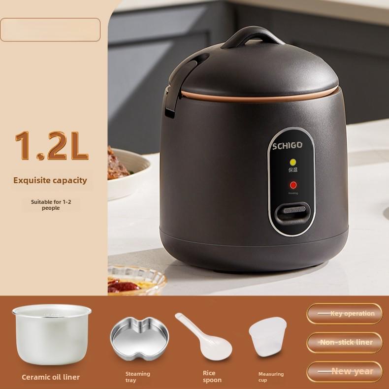 Chigo Mini Rice Cooker - Low Power, Non-Stick, Ideal for 1-2 People, Perfect for Dorms and Small Spaces