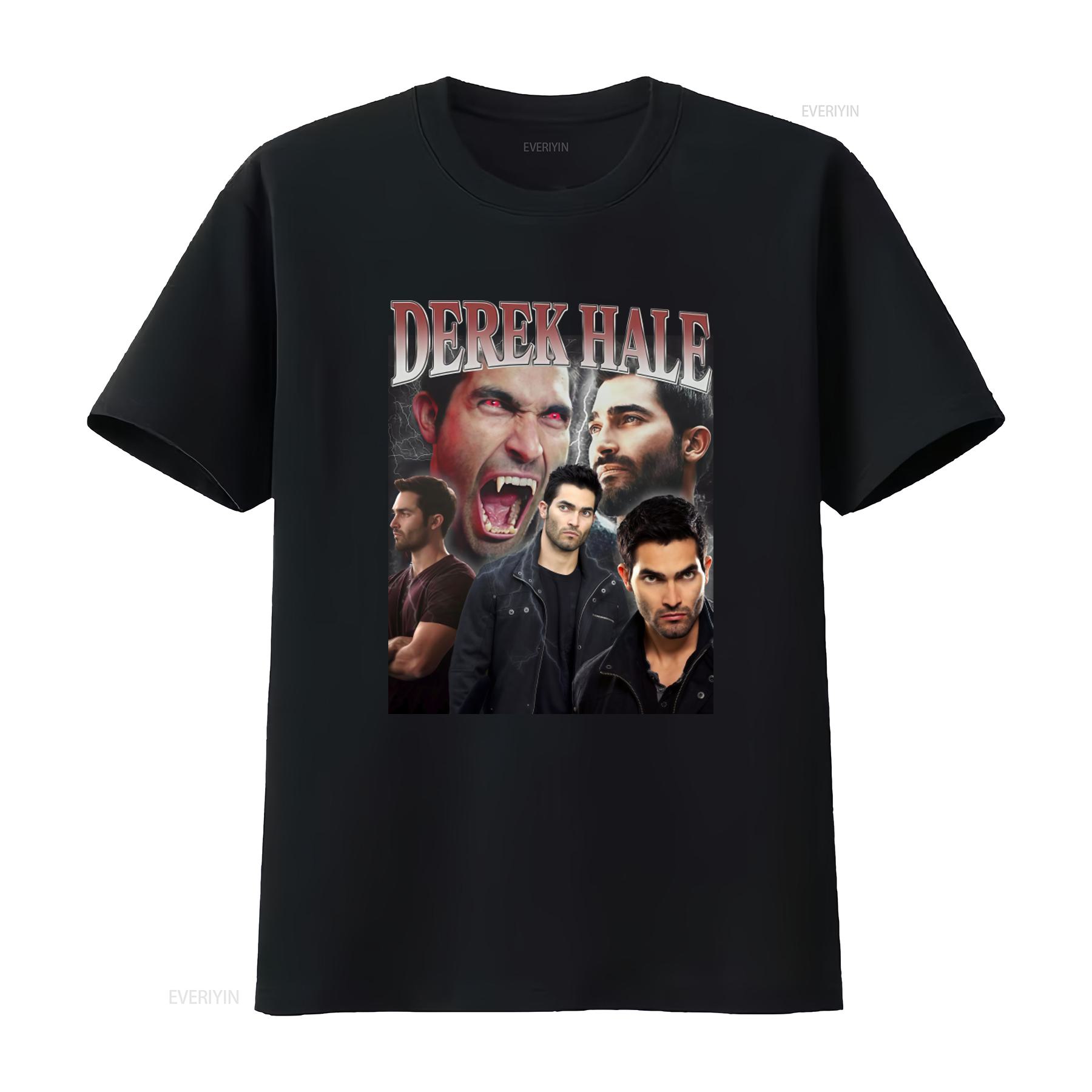 

Derek Hale Fan T Shirt Stylish Design for Shirtn Wolf Lovers Comfortable Cotton vintage Washed Casual Stretched Unisex Soft 4XL