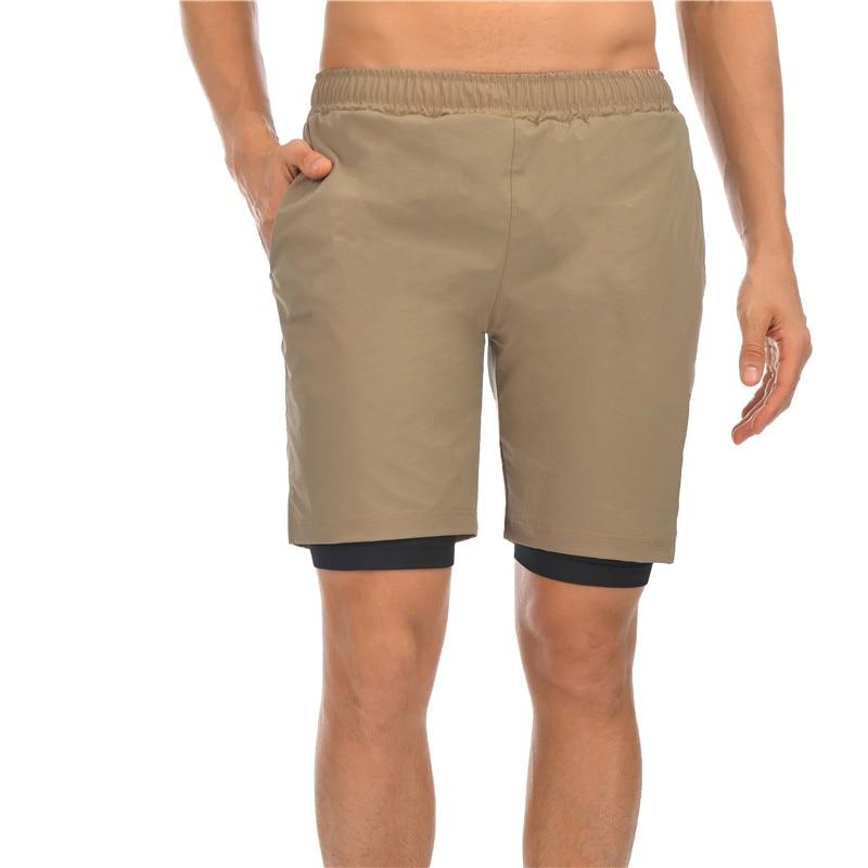 Men Running Shorts Jogging Gym Fitness Training Quick Dry 2 In 1 Beach Short Pants Male Summer Sports Workout Bottoms Clothing
