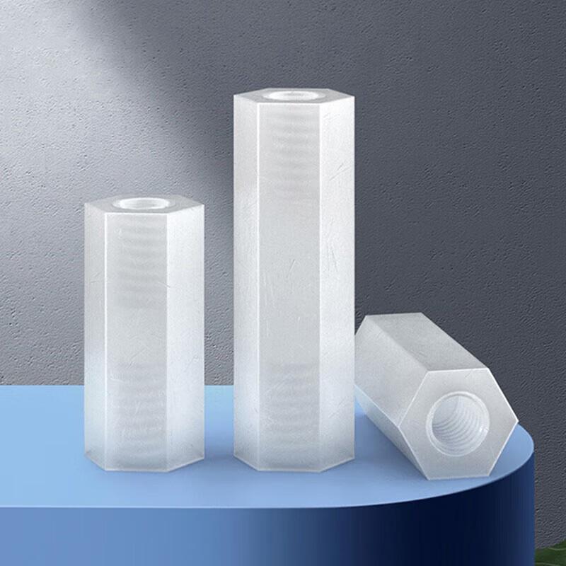 White Nylon Double-Pass Hexagonal Standoff Spacer Studs