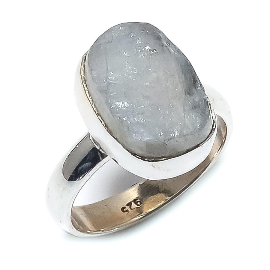 Natural Rainbow Moonstone Gemstone 925 Solid Sterling Silver Ring Size 5.5 U6c86