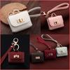 NEW 2026 Mini Leather Openable Small Bag Keychain Pu Leather Hand Strap Coin Purse Accessories Pendant Bag Jewelry Gift