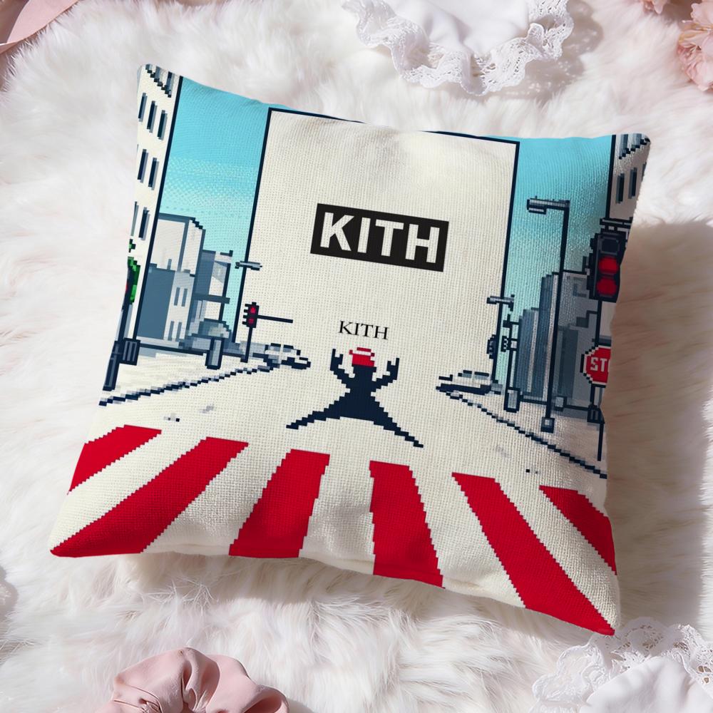 Classic Logo K-KITH Cushion Cover Premium Comfort Reversible Pillow Cove -Two In One Design for Any Room & Car Interior