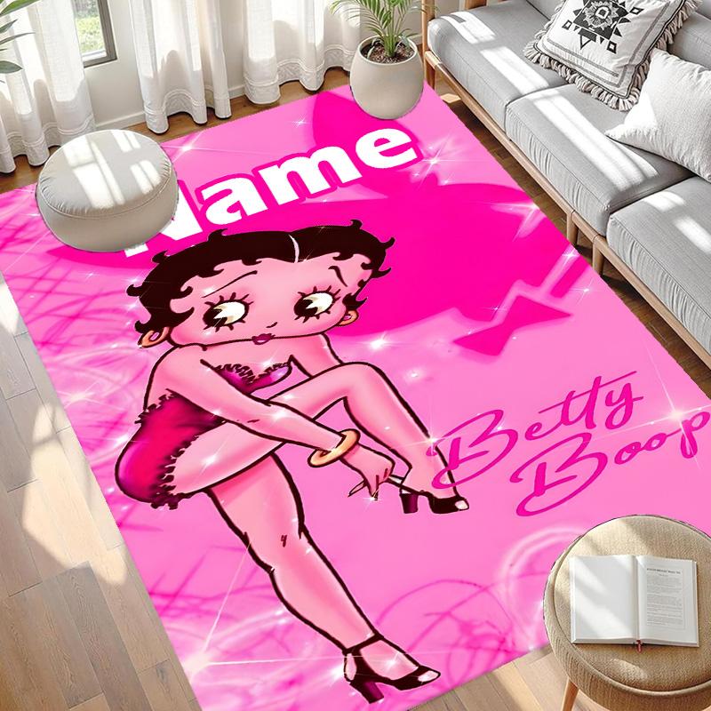 Custom Name Personalized Betty Boop Print Carpet, Versatile Home Decor Rug, for Playroom, Apartment, Balcony, Entryway, Hallway Gift