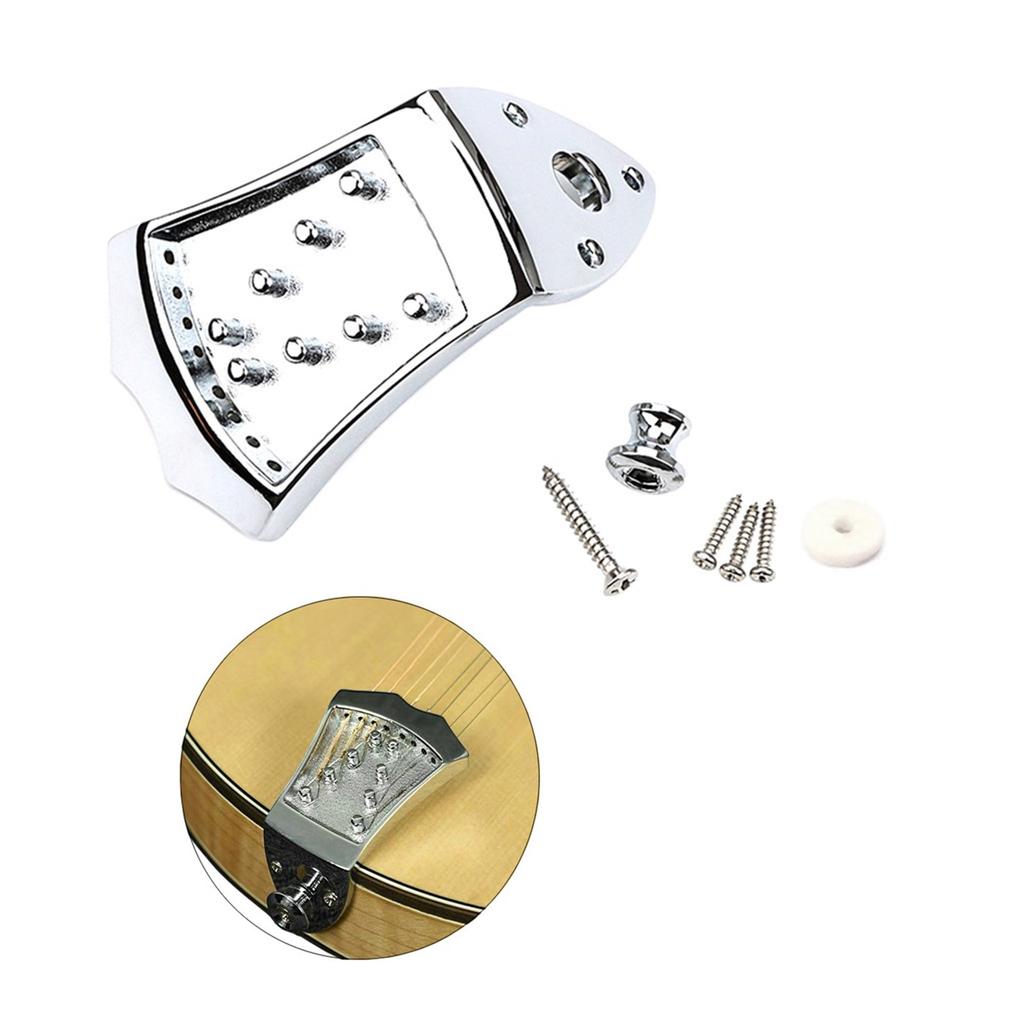 8 Strings Mandolins Tailpiece Cigar Box Guitar Parts Set Mandolin Tailpiece Bridge Replacement Kits with Mounting Screws