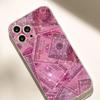 Pink Pattern Shockproof Transparent Case for iPhone 14-17 Pro Max
