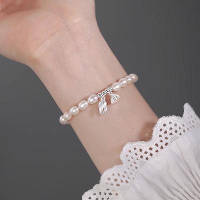 Neues Lotuskronenarmband für Damen, trendiges minimalistisches Perlenarmband für beste Freunde, kleines und beliebtes skalierbares Retro-Armband
