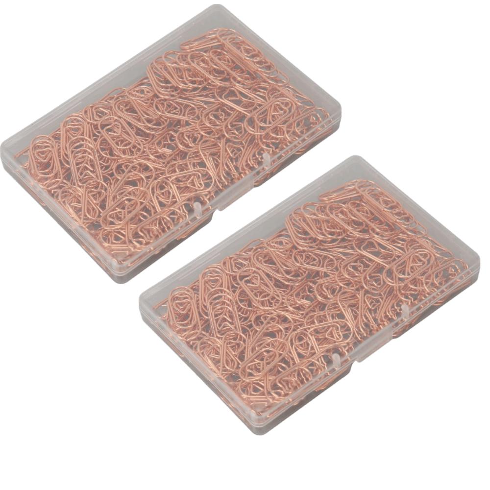 300pcs Electroplated Finish Rose Gold Paper Clips Anti Slip Design Decorative Paperclips  DIY Crafts