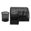 Stifthalter-Set Metallgitter 7 Fächer Multifunktionaler Schreibtischorganizer mit Schublade für Büro