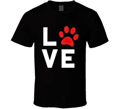 I Love My Dog Paw Print Funny Puppy Gift T Shirt