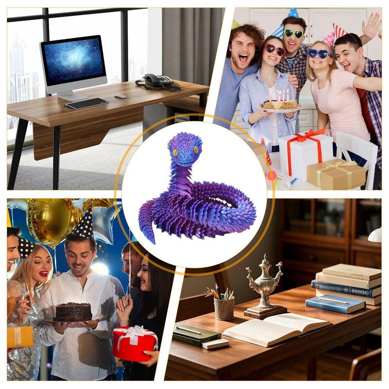 Actionfigur 3D-gedruckte Schlange Gelenkig Buschottern Drachenschlange Integriertes Gelenk Beweglichkeit Statue Ornament Heimdekoration Geschenk