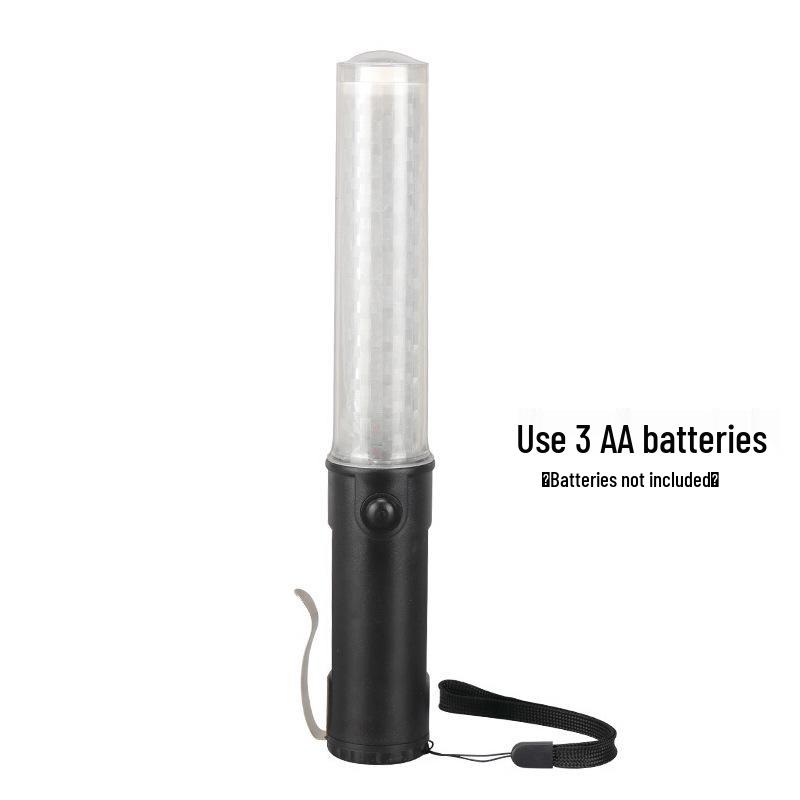 

Rechargeable 26CM Dual-Color Traffic Control Wand: Red/Blue Flashing with Magnet for Evacuation and Fire Safety.