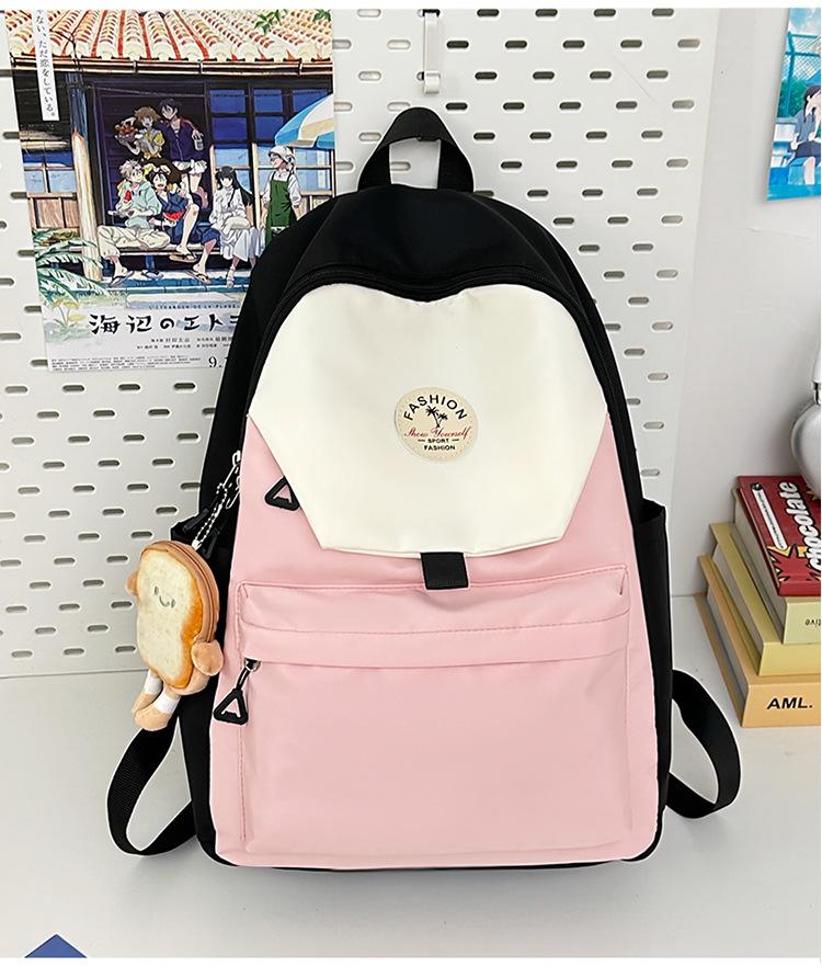 Schoolbag new contrasting color high school student schoolbag manufacturer wholesale junior high school student backpack large capacity versatile