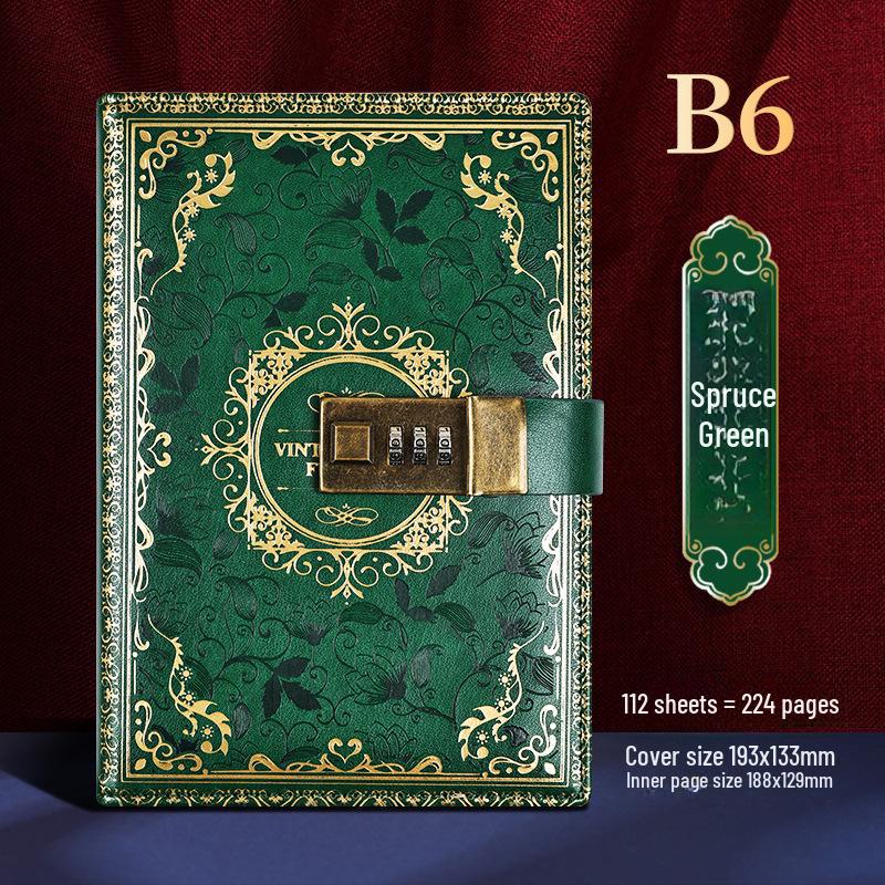 

B6 Ретро щоденник із парольним замком - Креативний блокнот та студентський журнал