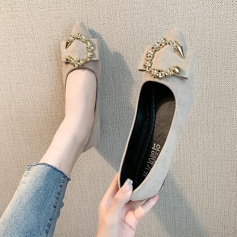 Ladies Fashion Spring 2025 New Style Pointed Walking Shoes Shallow Slip-on Comfortable Outdoor Casual Women's Single Shoes