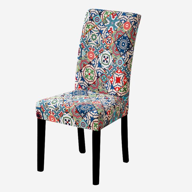 Geometry Chair Furniture Cover Dining Elastic Chair Covers Spandex Fabric Elasticized Elastic Office Chair Case Anti -Dirty Removable 1pc