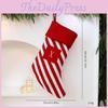 Santa Christmas Stocking With Embroidered Letters And Snowball Accent For Festive Decor