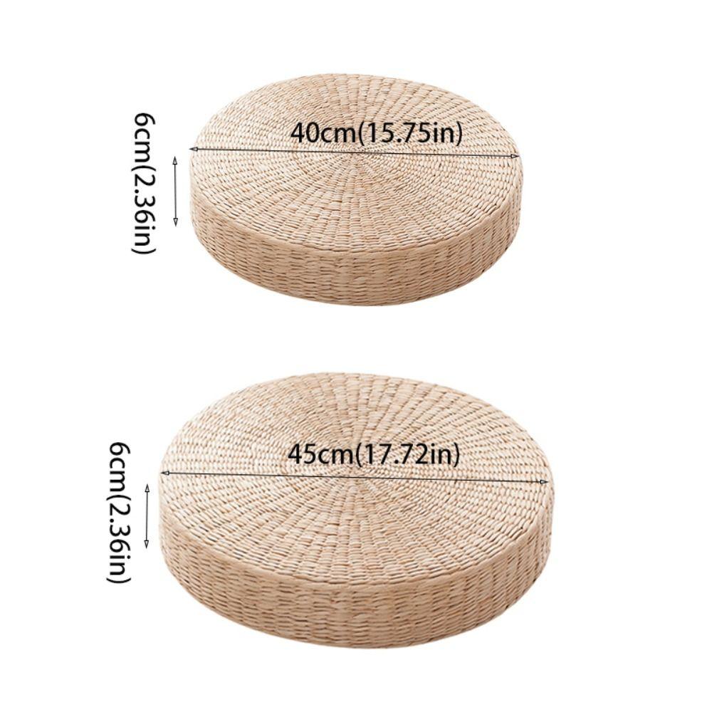 Japanese Style Natural Straw Futon Cushion Round Floor Mat Retro Tatami Cushion  Living Room