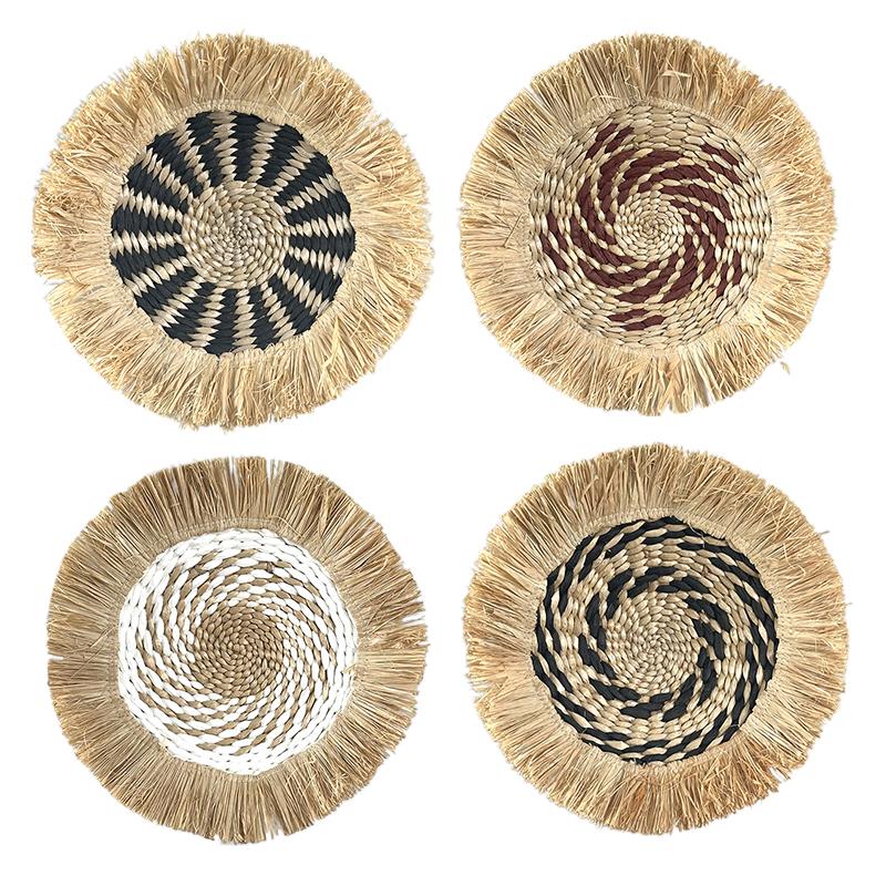Circular Wall Hanging Wall Decoration Round Grass Weaving Ornament