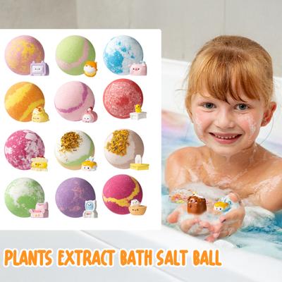Bath Salt Ball with Surprise Extract Handmade Fruity Floral Plants Toy Inside Natural Sea Salt