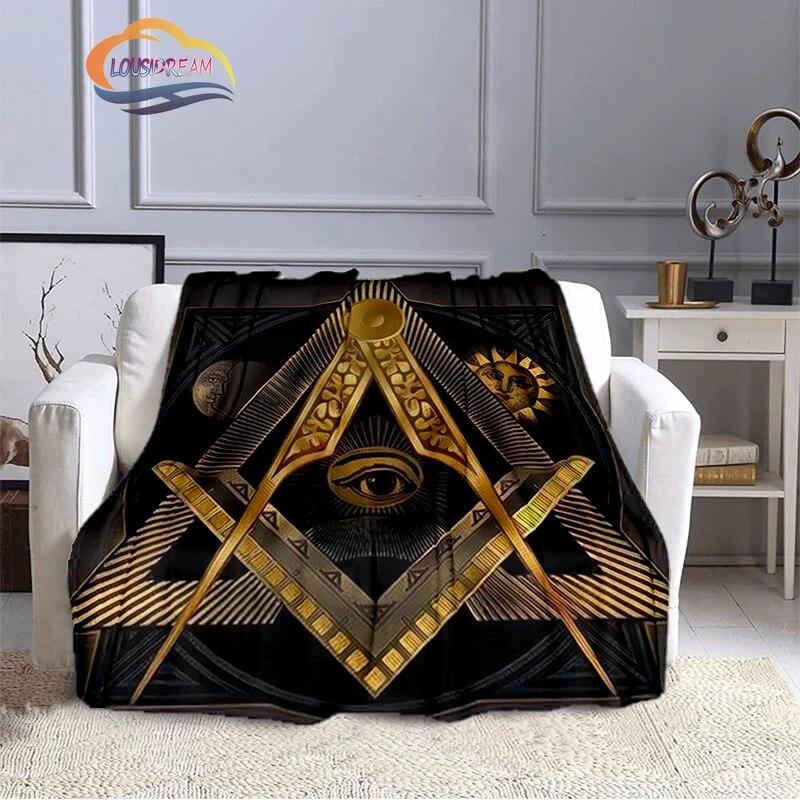 Fashion Northern Europe Freemasonry Blanket Masonic Portable Sofa  Freemason Flannel Warm Four Seasons Camping Blanket