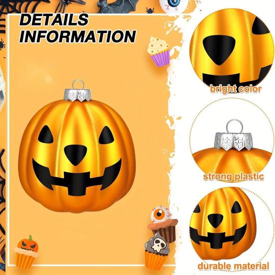 12Pcs Pumpkin Pendants Halloween Tree Decorations Waterproof Easy to Install Outdoor Indoor Reusable Hanging Ornaments