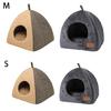 Teepee Shape Cat Cave Bed Pet Tent House Soft Cushion Anti-Slip Bottom