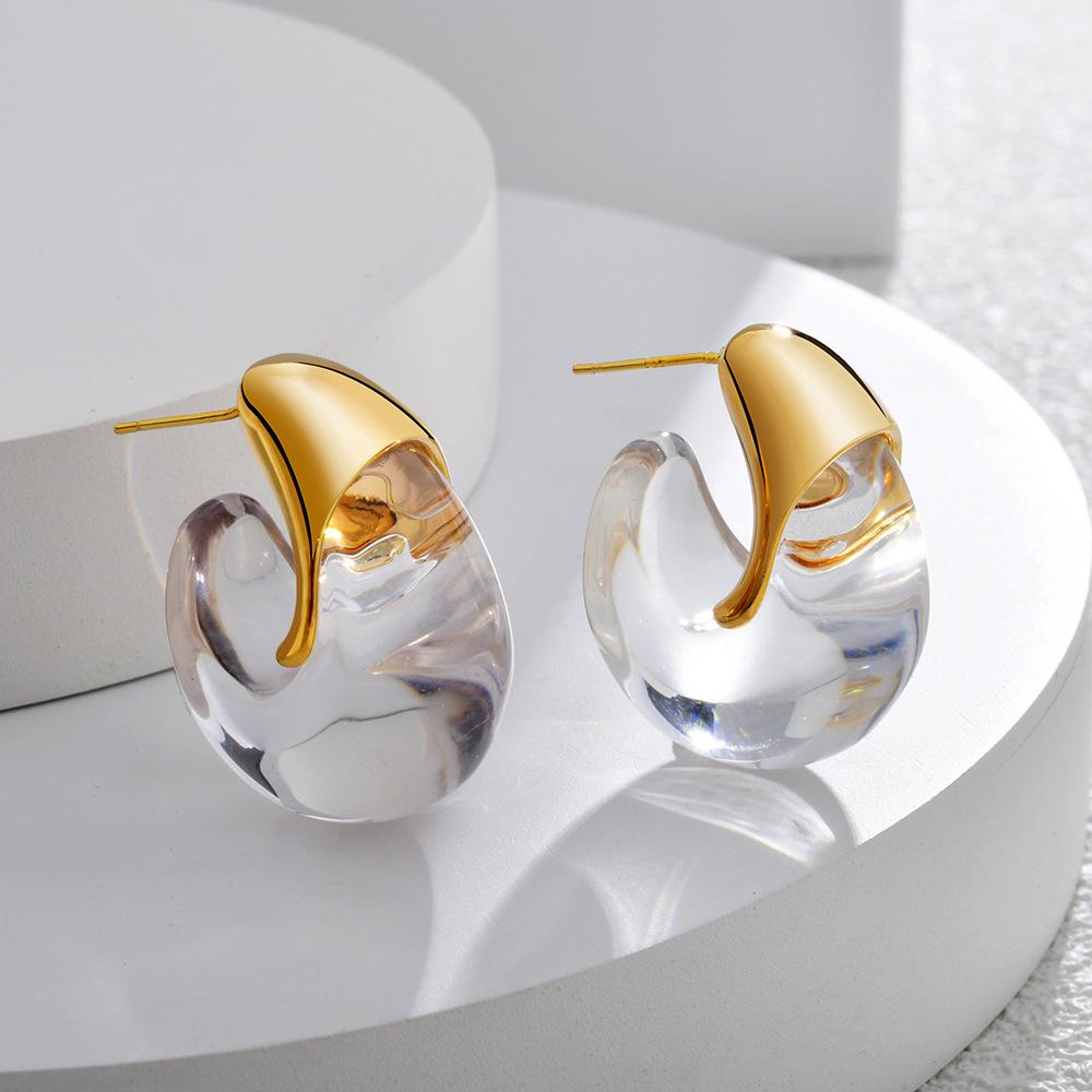 Transparent hook earrings